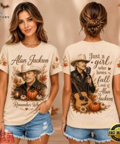 Alan Jackson Autumn Pumpkin Portrait Unisex 3D Shirt , Music Fans Shirt Alan Jackson Autumn Pumpkin Portrait Unisex 3D Shirt