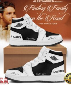 Alex Warren’s Little Orphan Alex Tour 2026 Black Air Jordan 1 Shoes, Music AJ1 Sneakers Alex Warren S Little Orphan Alex Tour 2026 Black Air Jordan 1 Shoes