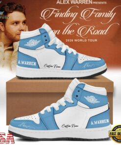 Alex Warren’s Little Orphan Alex Tour 2026 Blue Air Jordan 1 Shoes, Music AJ1 Sneakers Alex Warren S Little Orphan Alex Tour 2026 Blue Air Jordan 1 Shoes