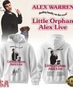 Alex Warren’s Little Orphan Alex Tour 2026 White Hoodie, Trending Music 3D Tee Alex Warren S Little Orphan Alex Tour 2026 White Hoodie