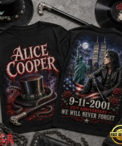 Alice Cooper 911 Memorial 25th Anniversary 3D Shirt , Trending Music 3D Tee Alice Cooper 911 Memorial 25th Anniversary 3D Shirt