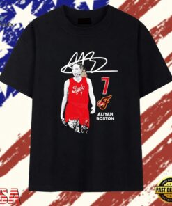 Aliyah Boston Indiana Fever 7 Signature T Shirt , Trendy 2D Print Shirt Aliyah Boston Indiana Fever 7 Signature T Shirt