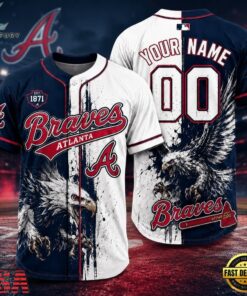 Atlanta Braves 2026 MLB Eagle America Personalized Baseball Jersey, MLB Team Baseball Jersey Atlanta Braves 2026 Mlb Eagle America Personalized Baseball Jersey