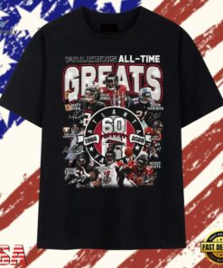Atlanta Falcons All Time Greats 60th Anniversary 1966 2026 T Shirt, Trendy 2D Print Shirt Atlanta Falcons All Time Greats 60th Anniversary 1966 2026 T Shirt
