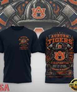 Auburn Tigers 2026 NCAA Firefighter Built for the Fire 3D Shirt , NCAA 3D Graphic Tee Auburn Tigers 2026 Ncaa Firefighter Built For The Fire 3D Shirt