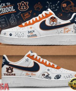 Auburn Tigers 2026 NCAA Football Back To School Air Force 1 Shoes Sneakers , NCAA New Design Shoes Auburn Tigers 2026 Ncaa Football Back TO School Air Force 1 Shoes Sneakers