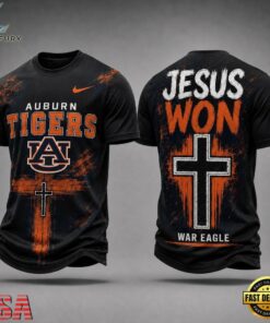 Auburn Tigers NCAA Jesus Won New Design 3D Shirt , NCAA 3D Graphic Tee Auburn Tigers Ncaa Jesus Won New Design 3D Shirt