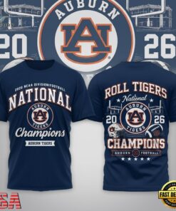 Auburn Tigers NCAA Road to Glory 2026 Football Champions 3D Shirt , NCAA 3D Graphic Tee Auburn Tigers Ncaa Road TO Glory 2026 Football Champions 3D Shirt