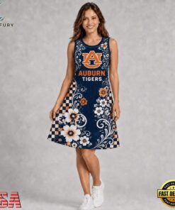 Auburn Tigers NCAA Sporty Floral Elegance Women’s Sleeveless Dress, NCAA Women Summer Dress Auburn Tigers Ncaa Sporty Floral Elegance Women S Sleeveless Dress