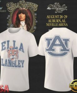 Auburn Tigers x Ella Langley The Dandelion Tour 2026 Neville Arena White 3D Shirt, Trending Music 3D Tee Auburn Tigers X Ella Langley The Dandelion Tour 2026 Neville Arena White 3D Shirt