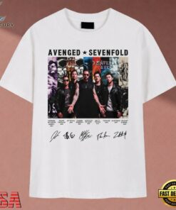 Avenged Sevenfold Heavy Metal Band Members Signatures Graphic T Shirt , Music 2D Graphic Tee Avenged Sevenfold Heavy Metal Band Members Signatures Graphic T Shirt