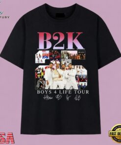 B2K Boys 4 Life Tour 25th Anniversary Signatures R&B Band T Shirt, Music 2D Graphic Tee B2k Boys 4 Life Tour 25th Anniversary Signatures R B Band T Shirt