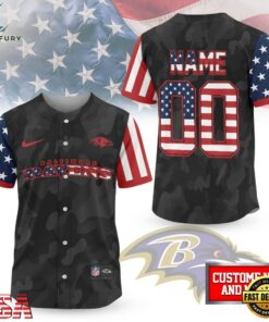 Baltimore Ravens NFL American Pride Custom Baseball Jersey Shirt , NFL Baseball Shirt Baltimore Ravens Nfl American Pride Custom Baseball Jersey Shirt