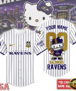 Baltimore Ravens NFL Kitty Game Day Custom Baseball Jersey Shirt , NFL Baseball Shirt Baltimore Ravens Nfl Kitty Game Day Custom Baseball Jersey Shirt