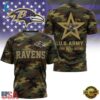 Baltimore Ravens NFL Veterans US Army Camo New Design 3D Shirt , Sports Fans 3D Shirt Baltimore Ravens Nfl Veterans US Army Camo New Design 3D Shirt