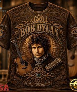 Bob Dylan Blonde On Blonde Guitar T Shirt, Trending Music 3D Tee Bob Dylan Blonde ON Blonde Guitar T Shirt