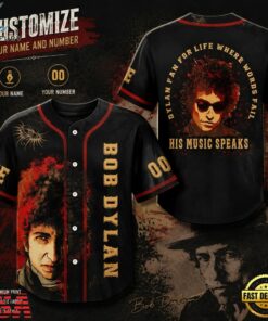 Bob Dylan Where Words Fail His Music Speaks Baseball Jersey , Music Artist Baseball Jersey Bob Dylan Where Words Fail His Music Speaks Baseball Jersey
