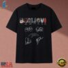 Bon Jovi Albums Logo Vintage Cast Signatures Rock Band T Shirt, Music 2D Graphic Tee Bon Jovi Albums Logo Vintage Cast Signatures Rock Band T Shirt