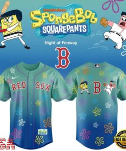 Boston Red Sox x SpongeBob SquarePants Night at Fenway 2026 Baseball Jersey, Music Artist Baseball Jersey Boston Red Sox X Spongebob Squarepants Night AT Fenway 2026 Baseball Jersey