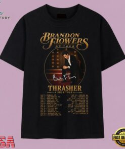 Brandon Flowers On Tour Thrasher 2026 Concert Tour Dates T Shirt, Music 2D Graphic Tee Brandon Flowers ON Tour Thrasher 2026 Concert Tour Dates T Shirt