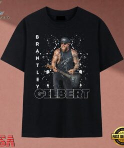 Brantley Gilbert Country Rock Guitar Photo Splatter T Shirt, Music 2D Graphic Tee Brantley Gilbert Country Rock Guitar Photo Splatter T Shirt