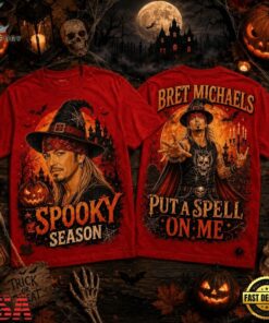 Bret Michaels Halloween Witch Hat Pumpkin Spooky Season 3D Shirt , Music Fans Shirt Bret Michaels Halloween Witch Hat Pumpkin Spooky Season 3D Shirt
