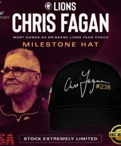 Brisbane Lions Chris Fagan Milestone Signature 2026 Black Cap , Fashion Baseball Cap Brisbane Lions Chris Fagan Milestone Signature 2026 Black Cap