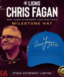 Brisbane Lions Chris Fagan Milestone Signature 2026 Blue Cap , Fashion Baseball Cap Brisbane Lions Chris Fagan Milestone Signature 2026 Blue Cap