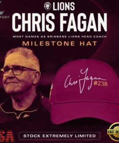 Brisbane Lions Chris Fagan Milestone Signature 2026 Cap Hat , Fashion Baseball Cap Brisbane Lions Chris Fagan Milestone Signature 2026 Cap Hat