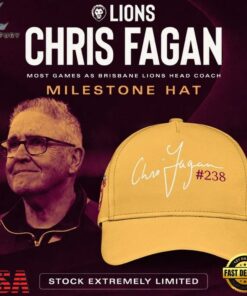 Brisbane Lions Chris Fagan Milestone Signature 2026 Gold Cap , Fashion Baseball Cap Brisbane Lions Chris Fagan Milestone Signature 2026 Gold Cap