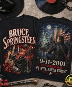 Bruce Springsteen 911 Memorial 25th Anniversary 3D Shirt , Trending Music 3D Tee Bruce Springsteen 911 Memorial 25th Anniversary 3D Shirt