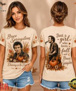 Bruce Springsteen Autumn Pumpkins Vintage Photo Unisex 3D Shirt , Music Design T Shirt Bruce Springsteen Autumn Pumpkins Vintage Photo Unisex 3D Shirt