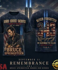Bruce Springsteen September 11 343 Tribute Twin Towers 3D Shirt, Trending Music 3D Tee Bruce Springsteen September 11 343 Tribute Twin Towers 3D Shirt