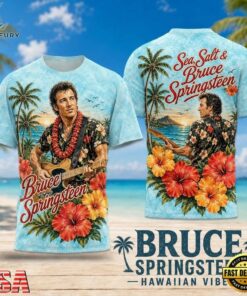 Bruce Springsteen Tropical Lei Hawaiian Floral 2026 3D Shirt , Trending Music 3D Tee Bruce Springsteen Tropical Lei Hawaiian Floral 2026 3D Shirt