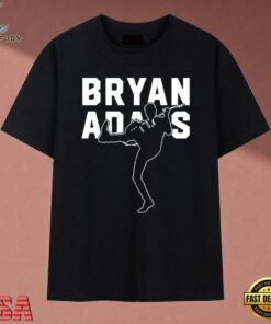 Bryan Adams Guitar Silhouette Graphic Vintage Rock T Shirt, Music 2D Graphic Tee Bryan Adams Guitar Silhouette Graphic Vintage Rock T Shirt