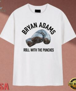 Bryan Adams Roll With The Punches Boxing Glove T Shirt, Music 2D Graphic Tee Bryan Adams Roll With The Punches Boxing Glove T Shirt