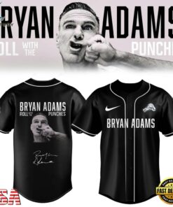 Bryan Adams Roll With The Punches Tour 2026 2027 Signed Graphic Baseball Jersey, Music Artist Baseball Jersey Bryan Adams Roll With The Punches Tour 2026 2027 Signed Graphic Baseball Jersey