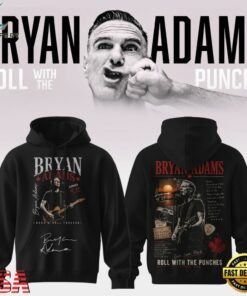 Bryan Adams Roll With The Punches Tour 2026 2027 Signed Hoodie, Trending Music 3D Tee Bryan Adams Roll With The Punches Tour 2026 2027 Signed Hoodie
