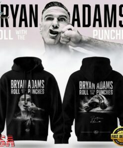 Bryan Adams Roll With The Punches Tour 2026 27 Signature Black Hoodie, Trending Music 3D Tee Bryan Adams Roll With The Punches Tour 2026 27 Signature Black Hoodie