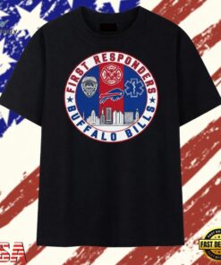 Buffalo Bills First Responders Police Fire Dept EMS Skyline T Shirt, Trendy 2D Print Shirt Buffalo Bills First Responders Police Fire Dept Ems Skyline T Shirt
