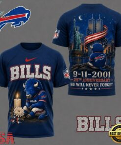 Buffalo Bills NFL 9 11 25th Anniversary Never Forget Memorial 3D T Shirt, Sports Fans 3D Shirt Buffalo Bills Nfl 9 11 25th Anniversary Never Forget Memorial 3D T Shirt