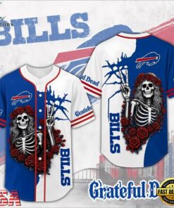 Buffalo Bills NFL Game Day Grateful Dead Baseball Jersey Shirt, NFL Baseball Shirt Buffalo Bills Nfl Game Day Grateful Dead Baseball Jersey Shirt