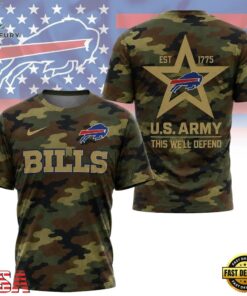Buffalo Bills NFL Veterans US Army Camo New Design 3D Shirt , Sports Fans 3D Shirt Buffalo Bills Nfl Veterans US Army Camo New Design 3D Shirt