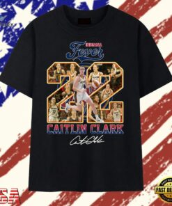 Caitlin Clark #22 Indiana Fever Signature Number Collage T Shirt , Trendy 2D Print Shirt Caitlin Clark 22 Indiana Fever Signature Number Collage T Shirt