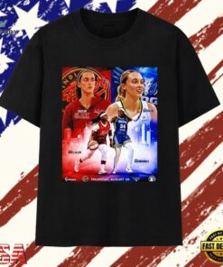 Caitlin Clark Paige Bueckers Myisha Hines Allen and Arike Ogunbowale WNBA Matchup T Shirt, Trendy 2D Print Shirt Caitlin Clark Paige Bueckers Myisha Hines Allen And Arike Ogunbowale Wnba Matchup T Shirt