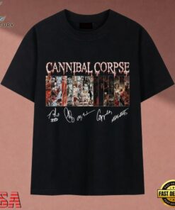 Cannibal Corpse Album Art Collage Signatures Heavy Metal T Shirt, Music 2D Graphic Tee Cannibal Corpse Album Art Collage Signatures Heavy Metal T Shirt