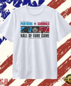 Carolina Panthers Vs Arizona Cardinals 2026 Hall of Fame Game Dueling Logo T Shirt , Trendy 2D Print Shirt Carolina Panthers VS Arizona Cardinals 2026 Hall OF Fame Game Dueling Logo T Shirt