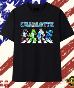 Charlotte Sports Teams Mascot walking across T Shirt , Trendy 2D Print Shirt Charlotte Sports Teams Mascot Walking Across T Shirt