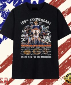 Chicago Bears 106th Anniversary 1920 2026 Legends Signatures T Shirt, Trendy 2D Print Shirt Chicago Bears 106th Anniversary 1920 2026 Legends Signatures T Shirt