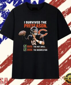 Chicago Bears I Survived the Preseason 2025 and 2026 T Shirt, Trendy 2D Print Shirt Chicago Bears I Survived The Preseason 2025 And 2026 T Shirt